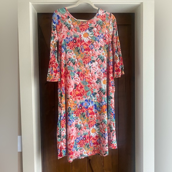 NEW Agnes and & Dora Walker Dress Bloom Allover Floral Bell Sleeves  Womens Xs - Picture 4 of 7